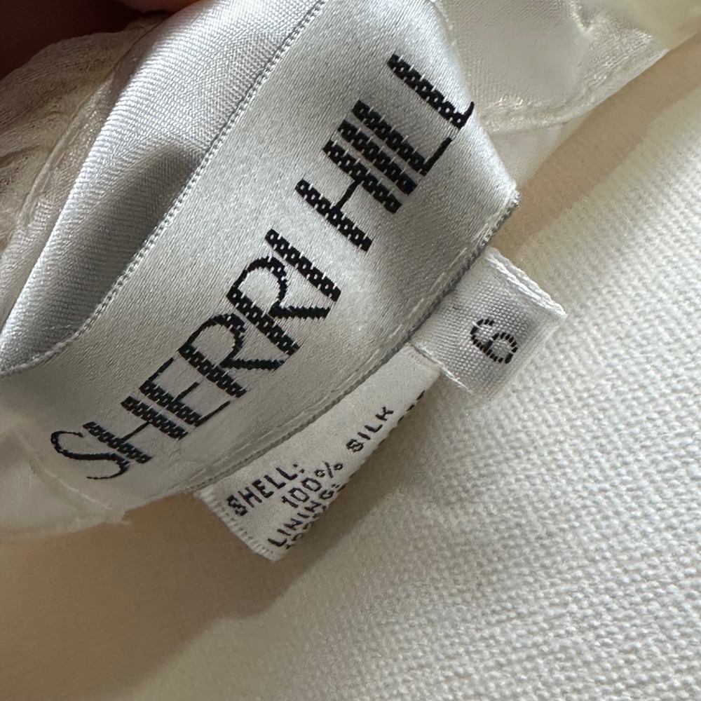 Sherri Hill 6 White Silk Beaded Strapless Gown Open Back Prom Pageant Dress - Picture 11 of 11